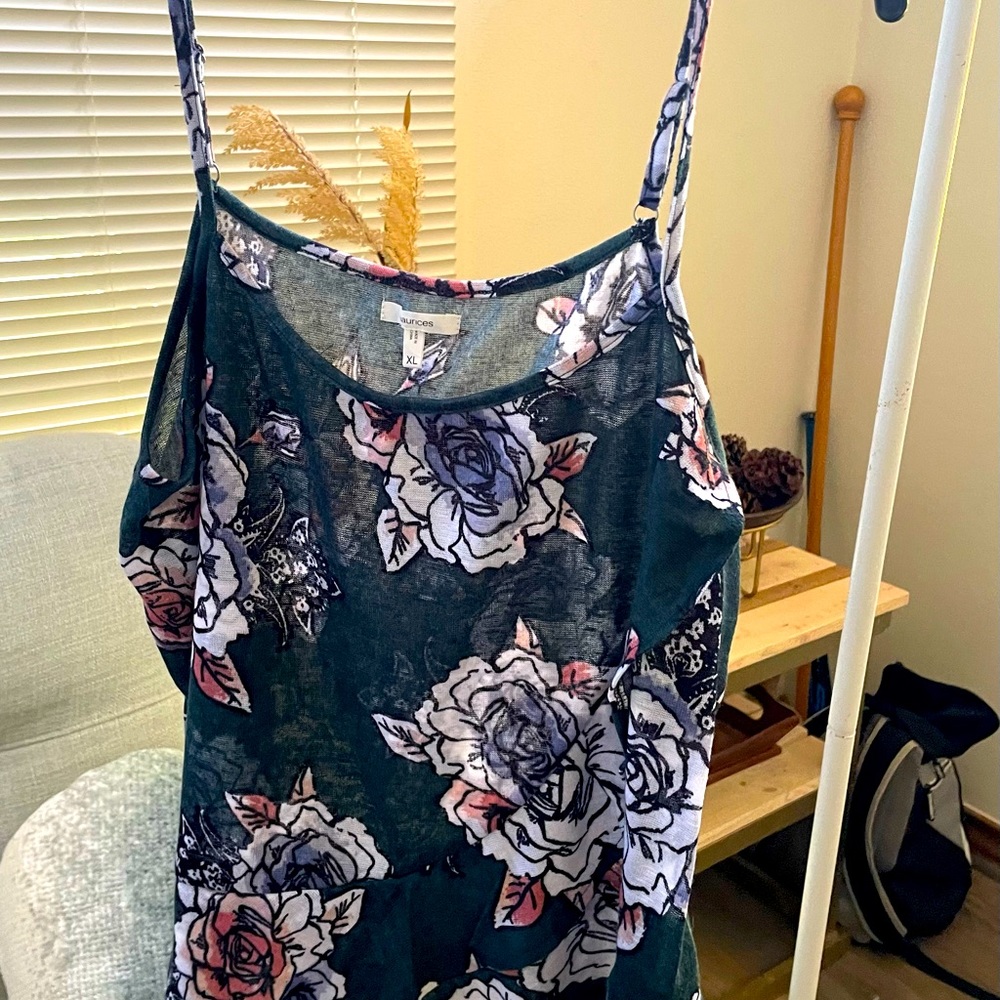 Spaghetti Strap Floral Tank